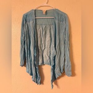 Chico's Sky Blue Open Cardigan Size: 1